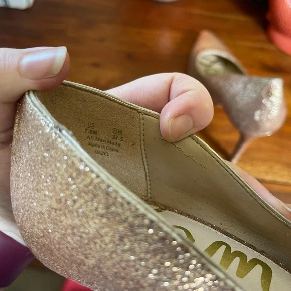 Sam Edelman Sparkly Rose Gold Glitter Pumps - Picture 8 of 10